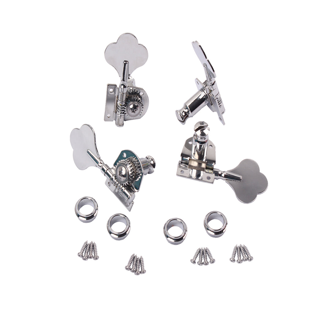 4R Chrome Bass Guitar Machine Heads Knobs Tuners Tuning Pegs Guitar Parts