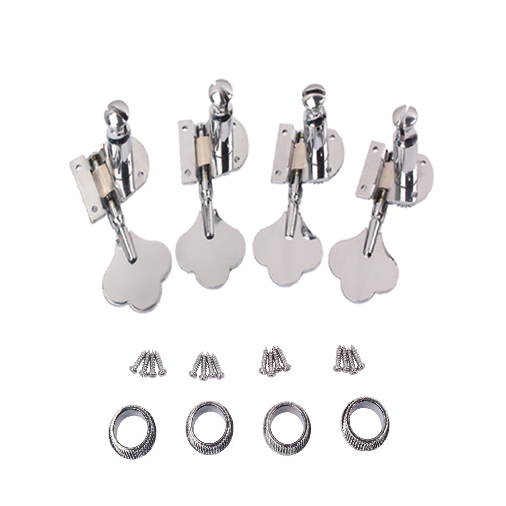 4R Chrome Bass Guitar Machine Heads Knobs Tuners Tuning Pegs Guitar Parts