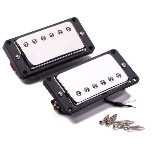 High Quality Set of Double Coil Humbucker Pickup Electric Guitar Neck & Bridge Pickup Chrome with Black Frame fit LP Guitar