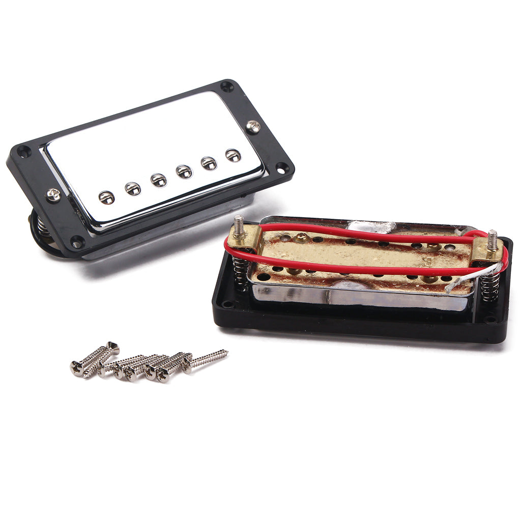 High Quality Set of Double Coil Humbucker Pickup Electric Guitar Neck & Bridge Pickup Chrome with Black Frame fit LP Guitar