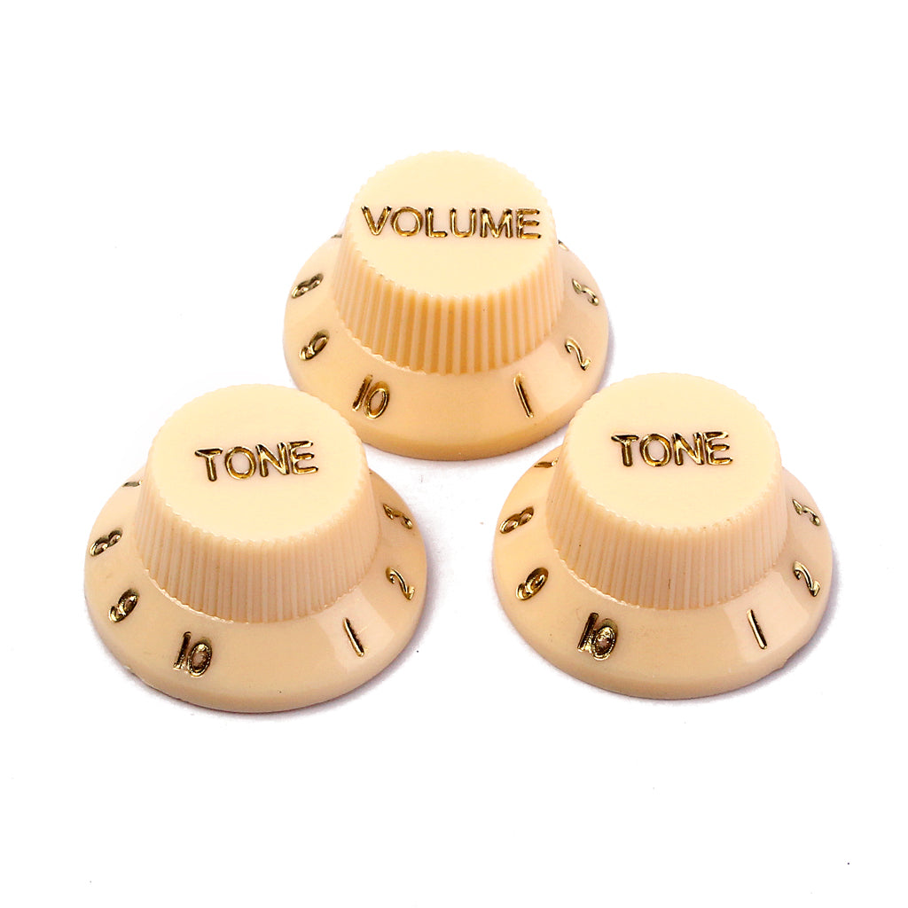 Knob de guitarra con Control de velocidad, accesorio de plástico, sombrero superior, para guitarra eléctrica, 1 Juego de 2 botones de volumen y 2 tonos, 2T1V