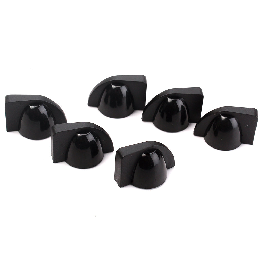 FLEOR 6pc Plastic Vintage Chicken Head Knobs Guitar Amplifier Effect Pedal Knobs Black