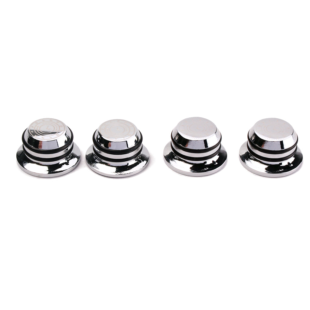 4 Pieces Chrome Plated Speed Control Dome Knob for Electric Guitar Silver