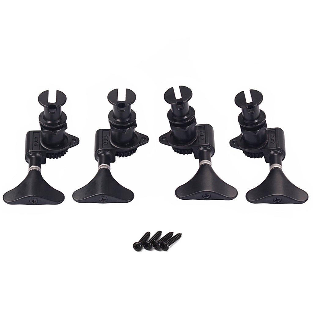 Black 2R2L Bass Guitar Machine Heads Guitar Tuning Pegs Open Gear