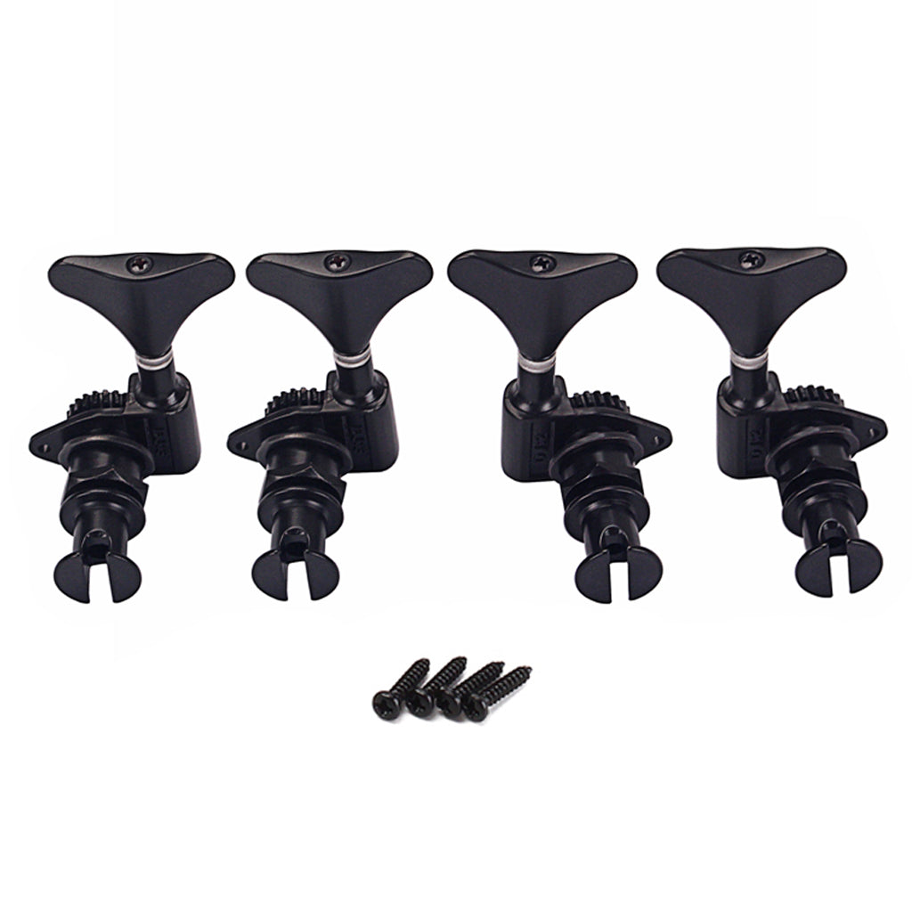 Black 2R2L Bass Guitar Machine Heads Guitar Tuning Pegs Open Gear