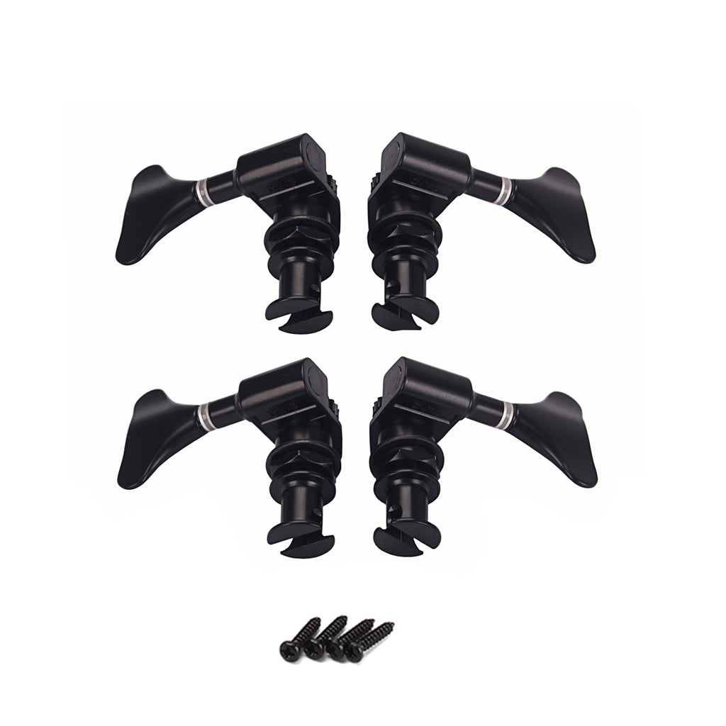 Black 2R2L Bass Guitar Machine Heads Guitar Tuning Pegs Open Gear