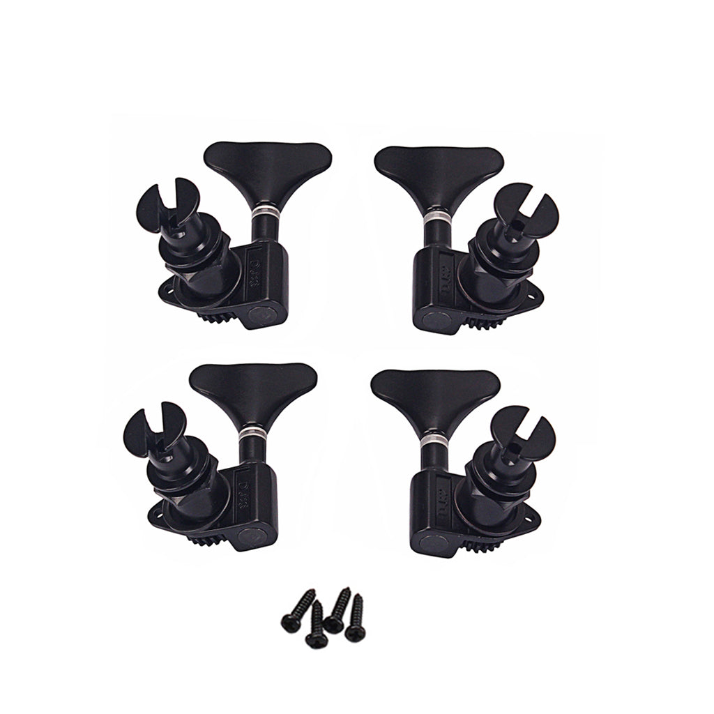 Black 2R2L Bass Guitar Machine Heads Guitar Tuning Pegs Open Gear