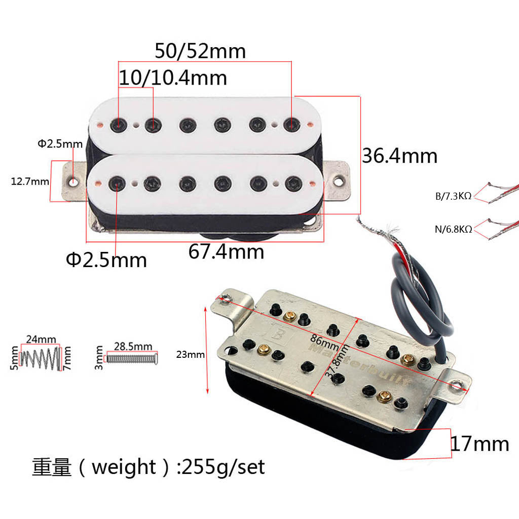 Master built  6 String Humbucker Guitar Alnico v Pickup Set