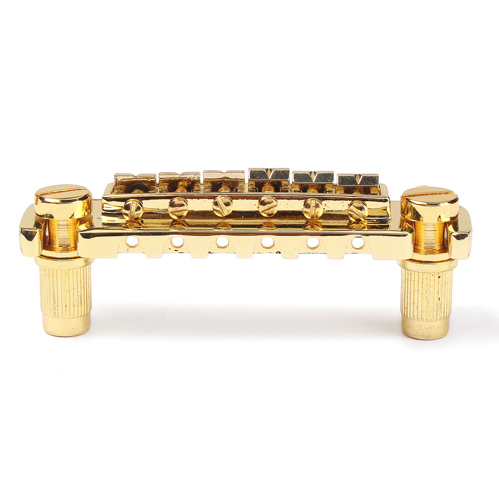 Guitar Part WRAP AROUND - 6 Adjustable Saddle Bridge Tailpiece - LP Jr - GOLD