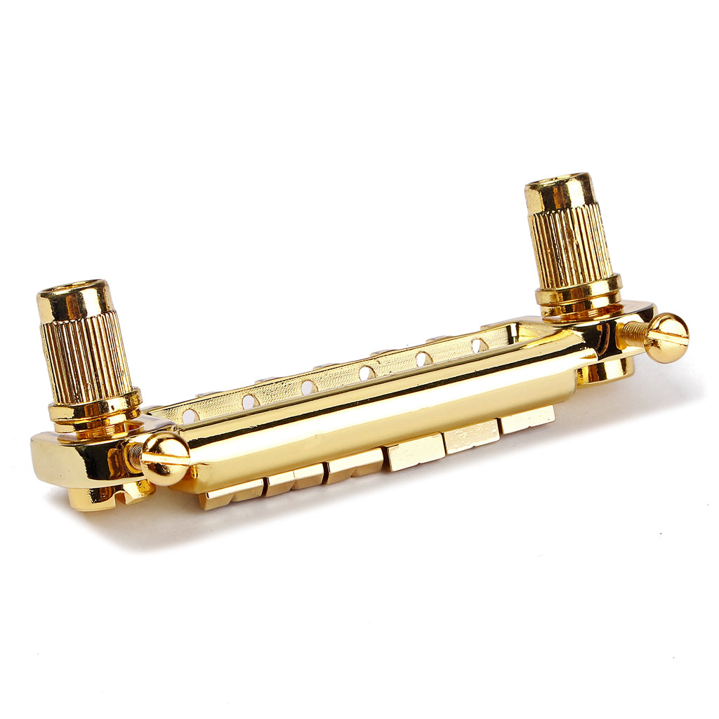 Guitar Part WRAP AROUND - 6 Adjustable Saddle Bridge Tailpiece - LP Jr - GOLD