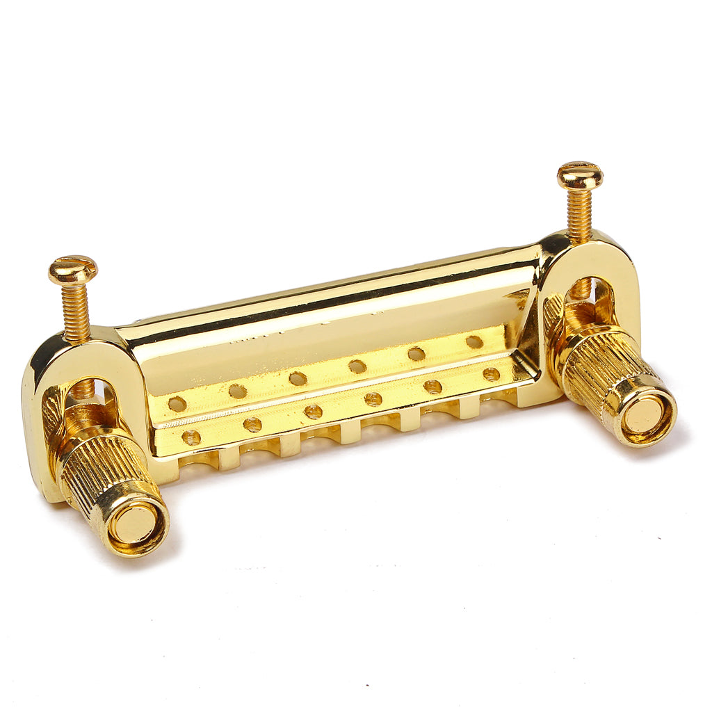 Guitar Part WRAP AROUND - 6 Adjustable Saddle Bridge Tailpiece - LP Jr - GOLD