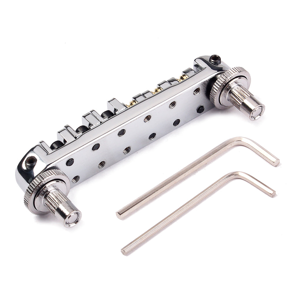 Brass Roller Adjustable Saddle Tune-O-Matic Zinc Alloy Bridge for LP Electric Guitar Silver/Black/Gold