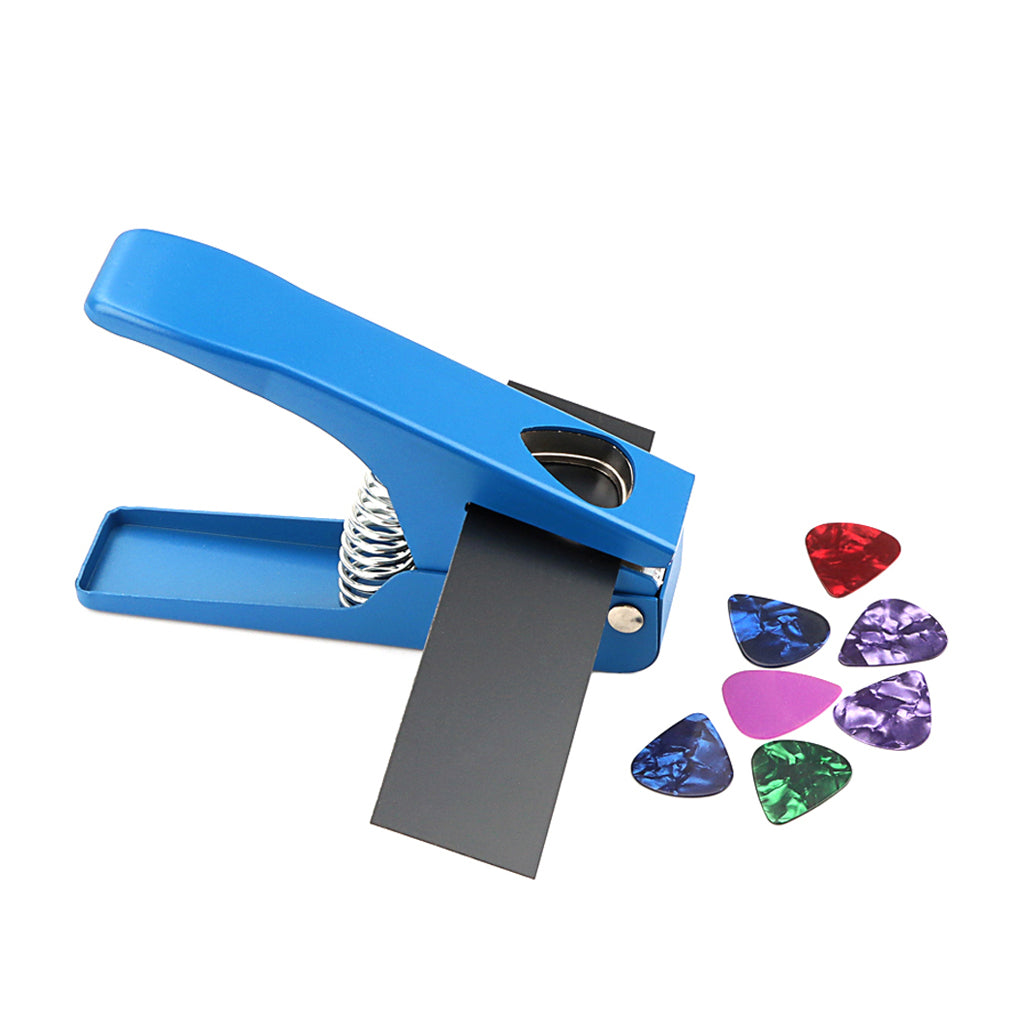 Guitar Pick Maker Plectrum Punch Cutter Metal with 1pcs Card Abrasive Paper Sturdy Durable DIY