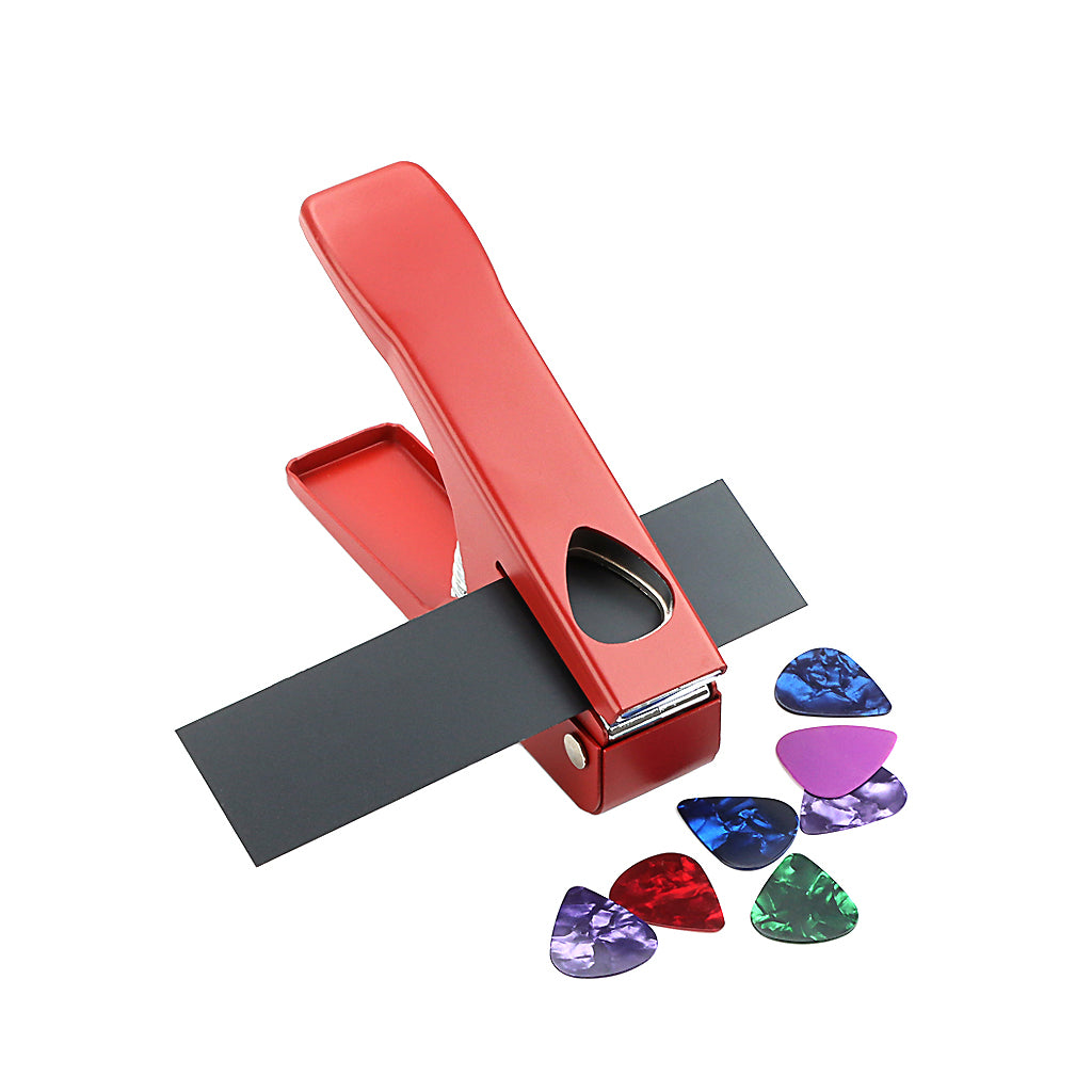 Guitar Pick Maker Plectrum Punch Cutter Metal with 1pcs Card Abrasive Paper Sturdy Durable DIY