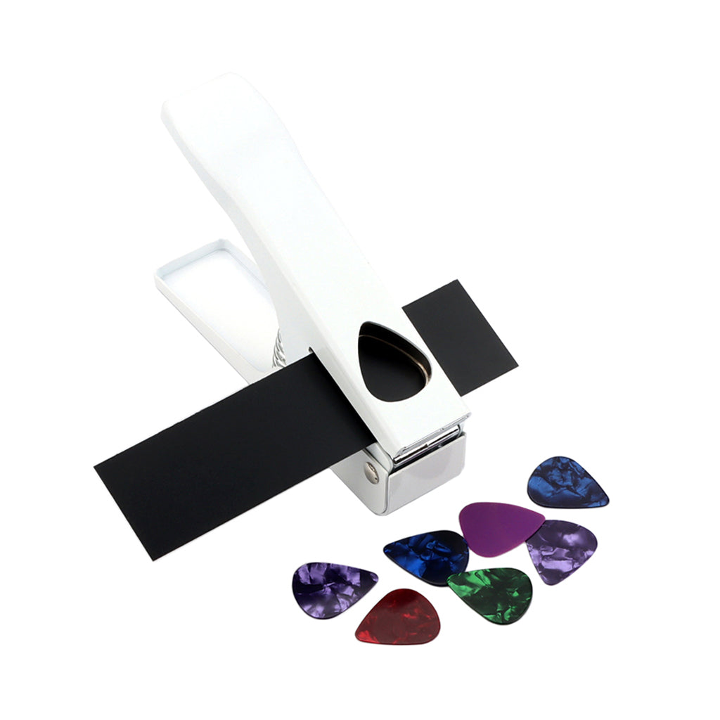 Guitar Pick Maker Plectrum Punch Cutter Metal with 1pcs Card Abrasive Paper Sturdy Durable DIY