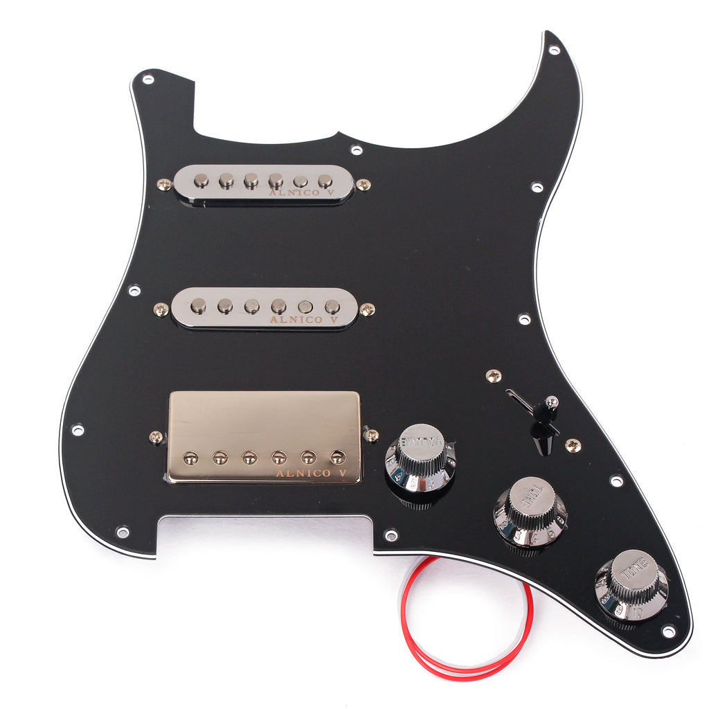 Loaded Prewired Mirror Pickguard Set SSH Alnico Dual Rail Humbucker for Fender Strat ST Electric Guitar Replacement