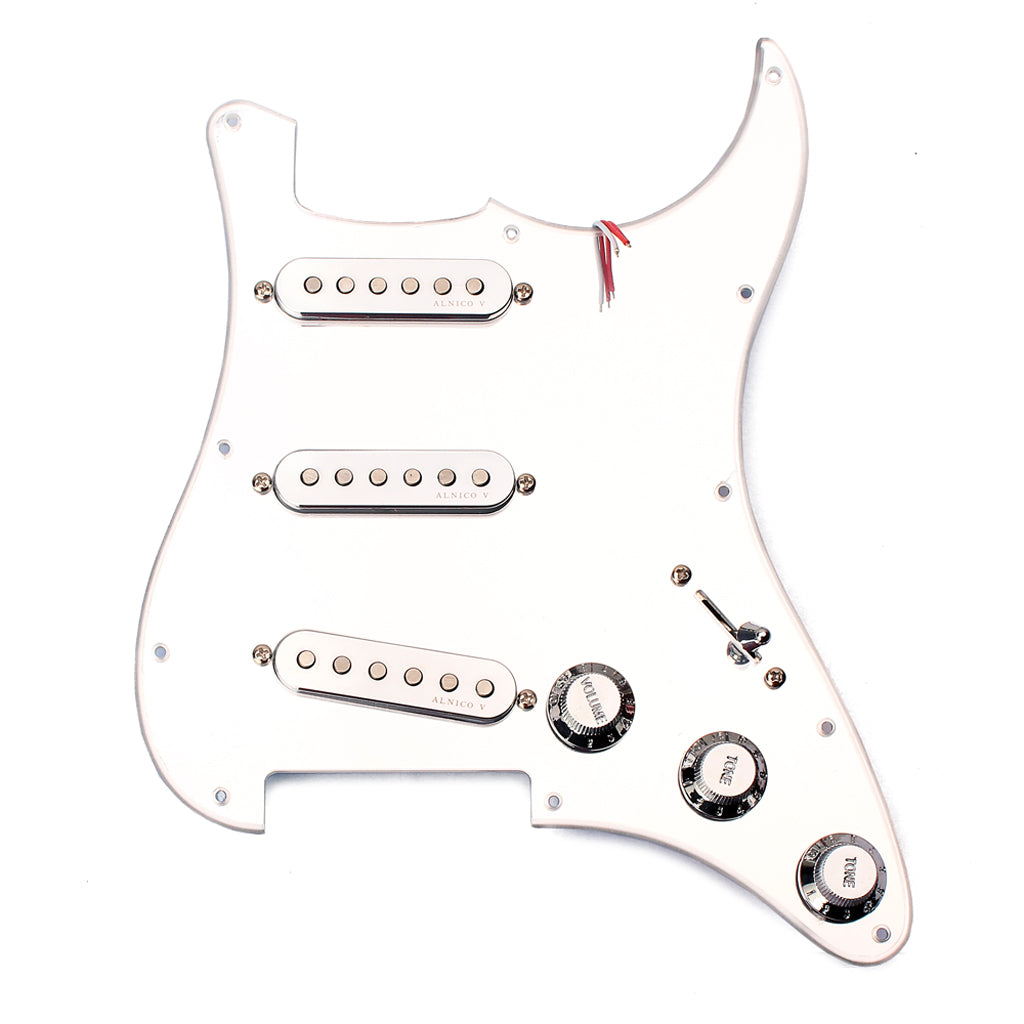 Prewired-Loaded SSS Pickguard Alnico V Pickups for Strat Guitar