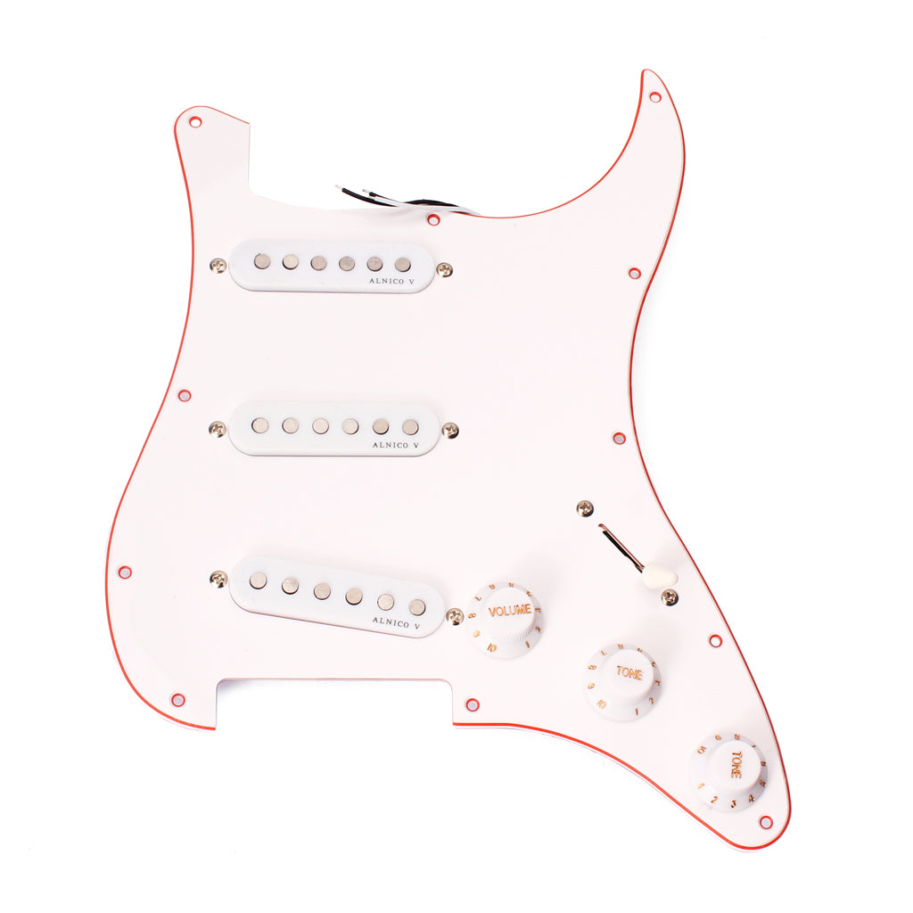 Prewired-Loaded SSS Pickguard Alnico V Pickups for Strat Guitar
