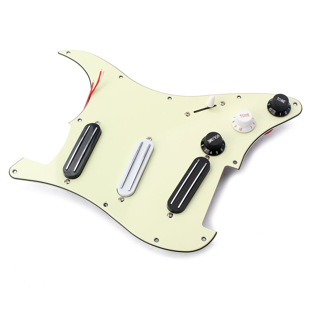 3-ply Dual Rail Pickup Electric Guitar Loaded Prewired Pickguard set SSS 9.2-9.3 kohm