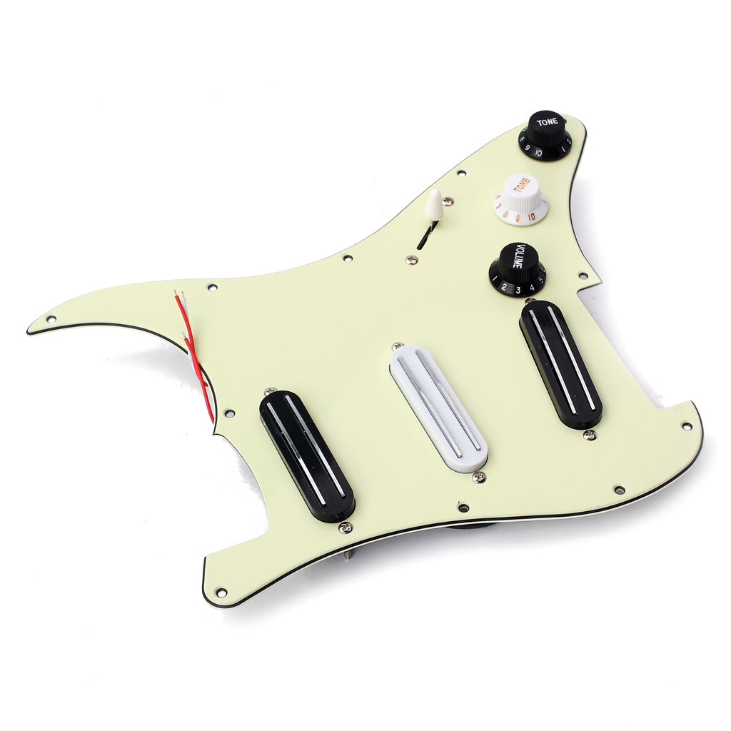 3-ply Dual Rail Pickup Electric Guitar Loaded Prewired Pickguard set SSS 9.2-9.3 kohm