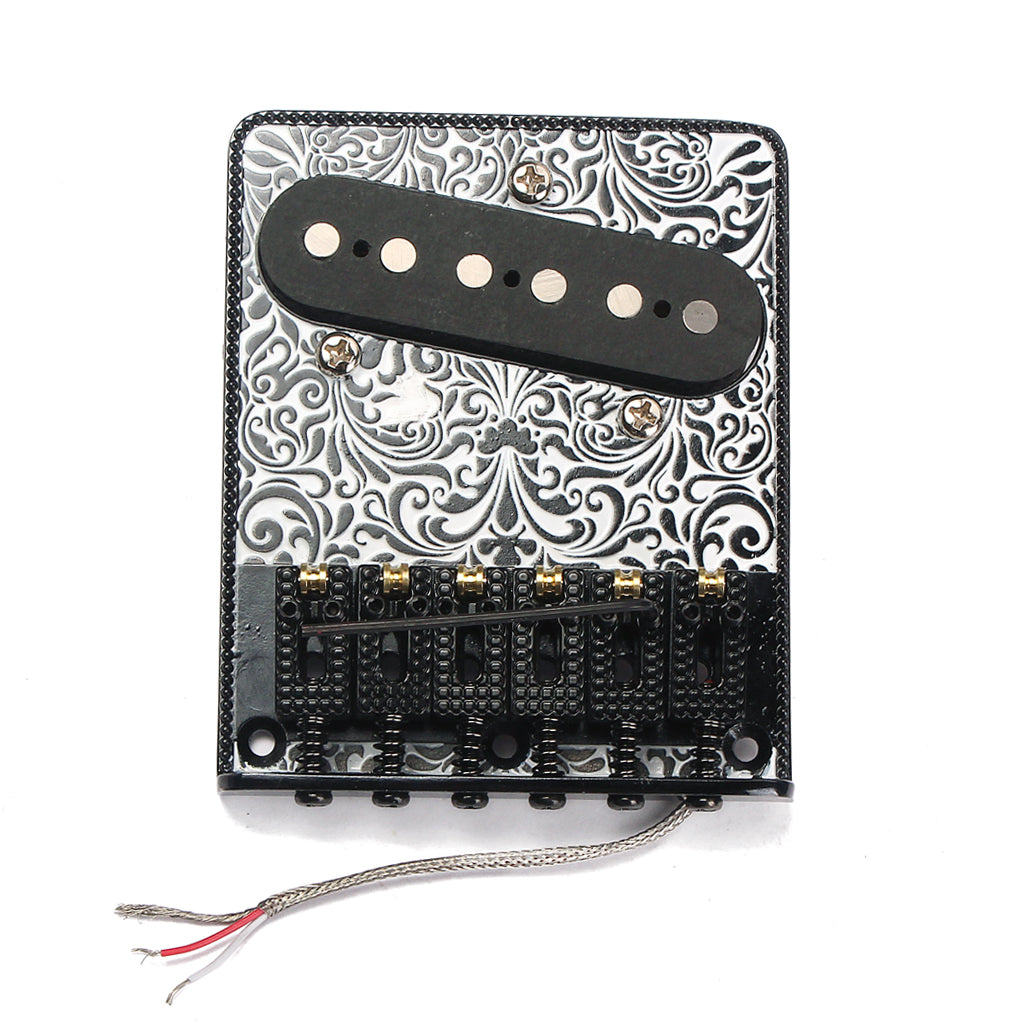 Guitar Bridge & Cupronickel Pickup & 3 Way Switch  Control Knob Plate Set