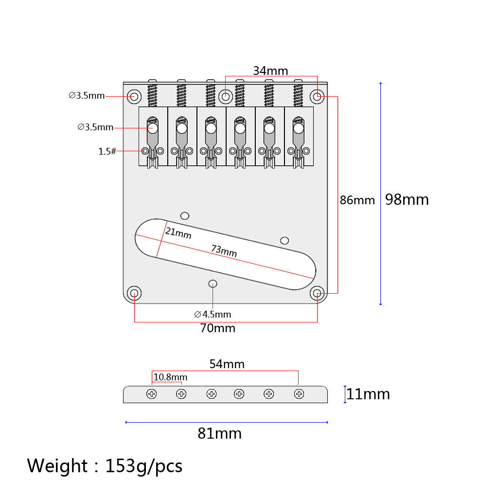 Electric Guitar TL Single Pickup Bridge with Pattern Black