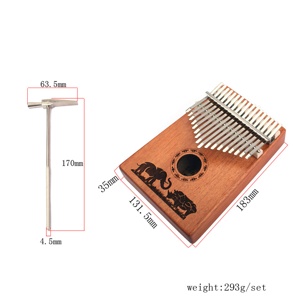 17 Key Mahogany Kalimba Finger Thumb Piano FANHE Gift Craft