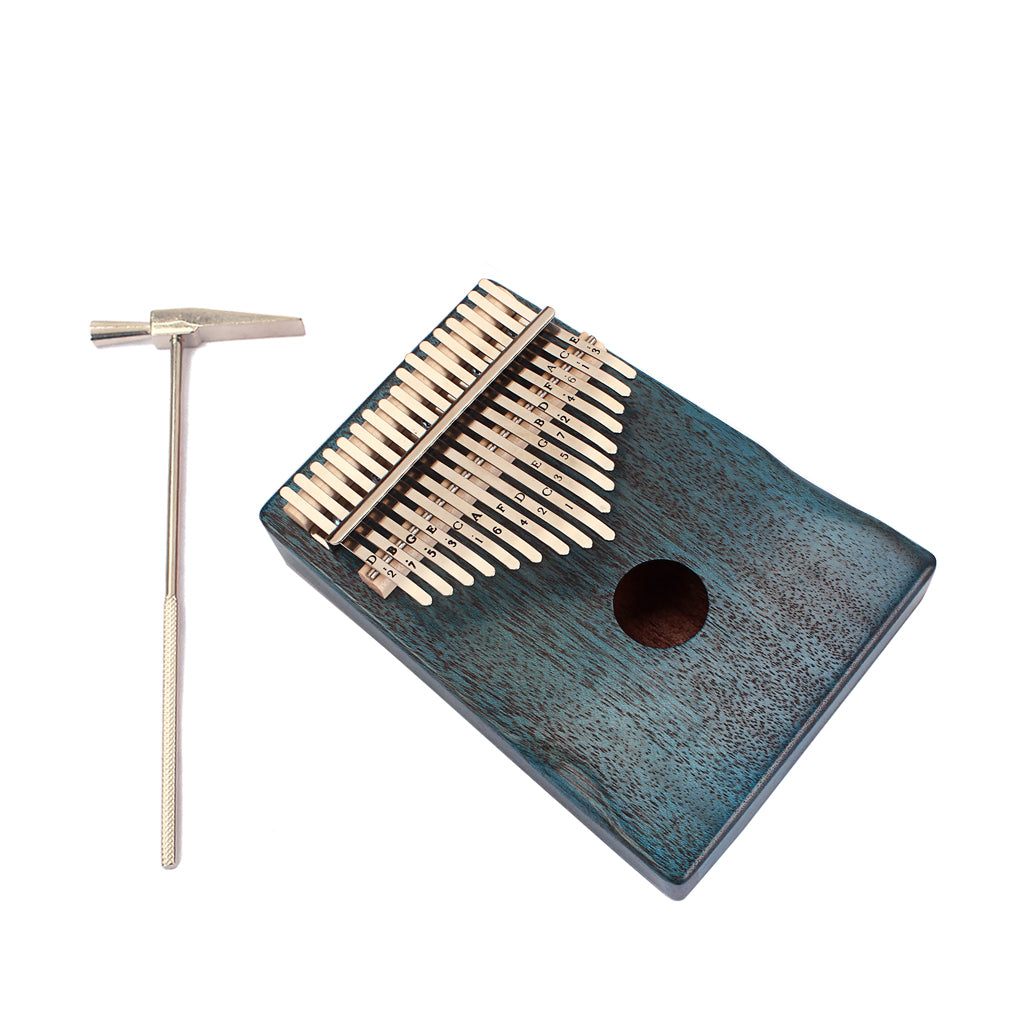 17 Key Mahogany Kalimba Finger Thumb Piano Mbira Gift Craft Blue