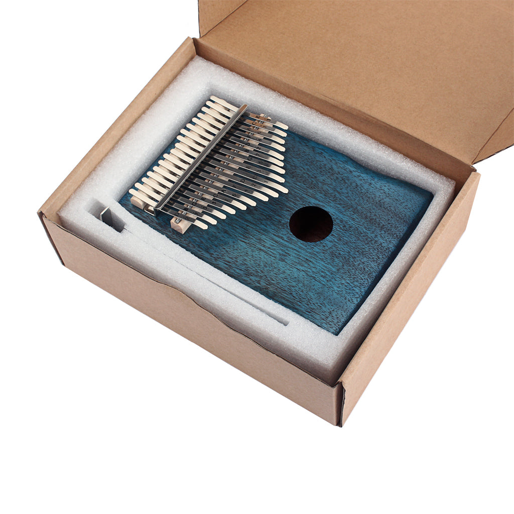 17 Key Mahogany Kalimba Finger Thumb Piano Mbira Gift Craft Blue