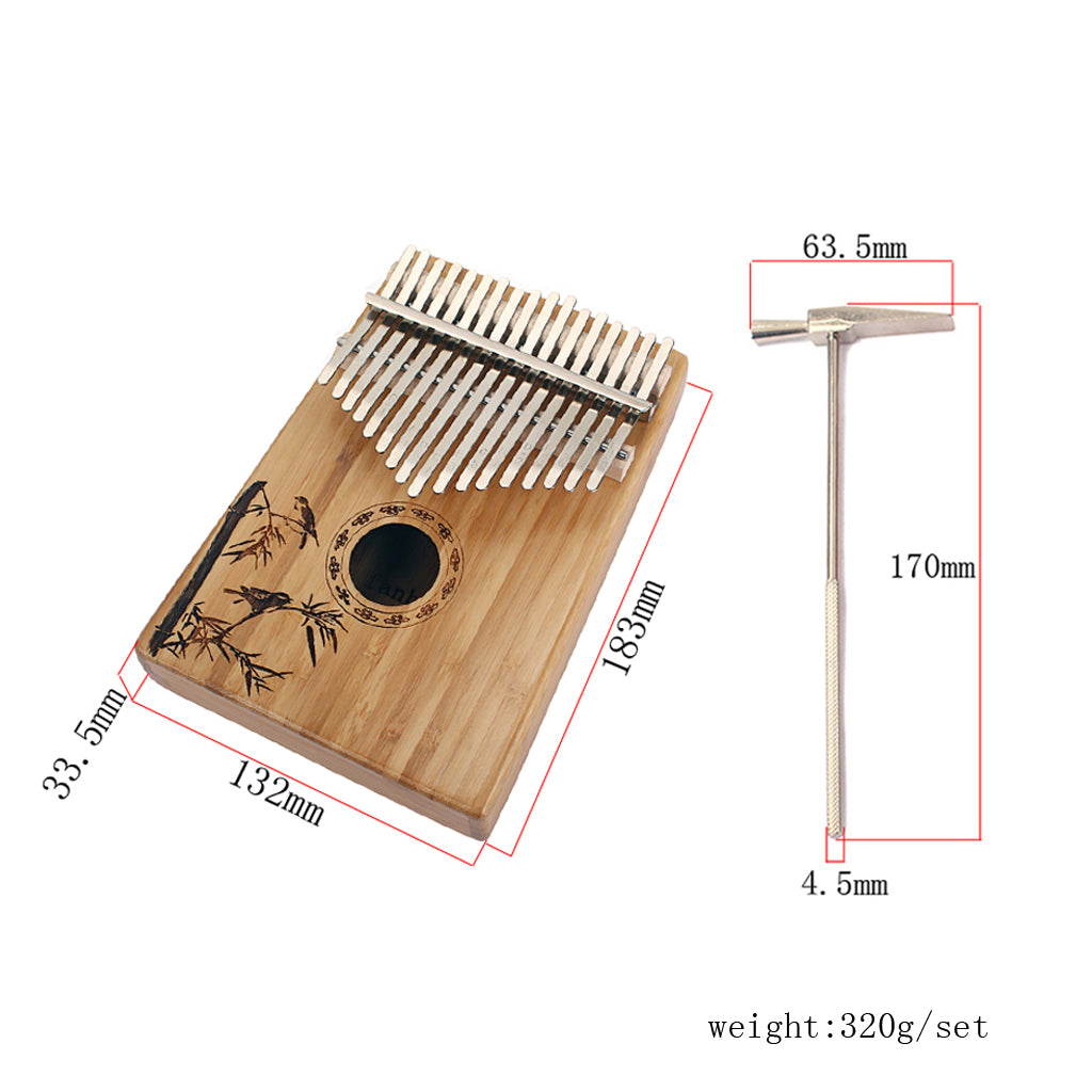 17 Key Bamboo Kalimba Finger Thumb Piano Mbira Gift Craft