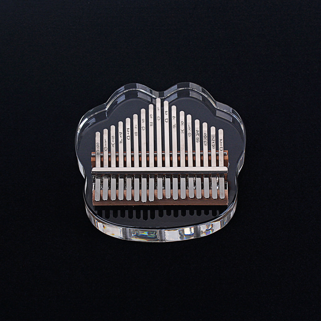 Hot Sale Cute Cat Claw Shaped 17 Key Kalimba Acrylic Thumb Piano Transparent Keyboard Instrument with Tuner Hammer Gig Bag