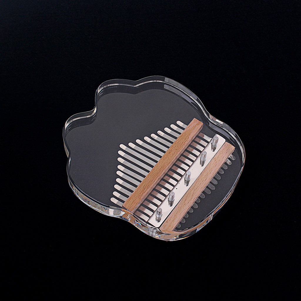 Hot Sale Cute Cat Claw Shaped 17 Key Kalimba Acrylic Thumb Piano Transparent Keyboard Instrument with Tuner Hammer Gig Bag