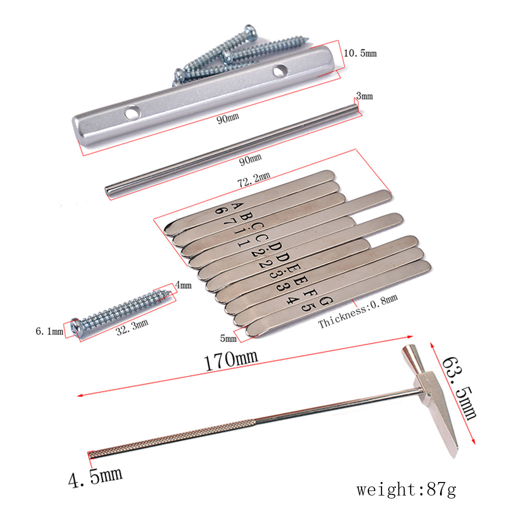 Musical Steel Keys for 10 Note Kalimba African Mbira Thumb Piano