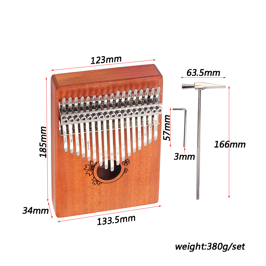 17 Key Kalimba African Solid Pine Mahogany Thumb Finger Piano Sanza Mbira Calimba Play with Guitar Wood Musical Instruments