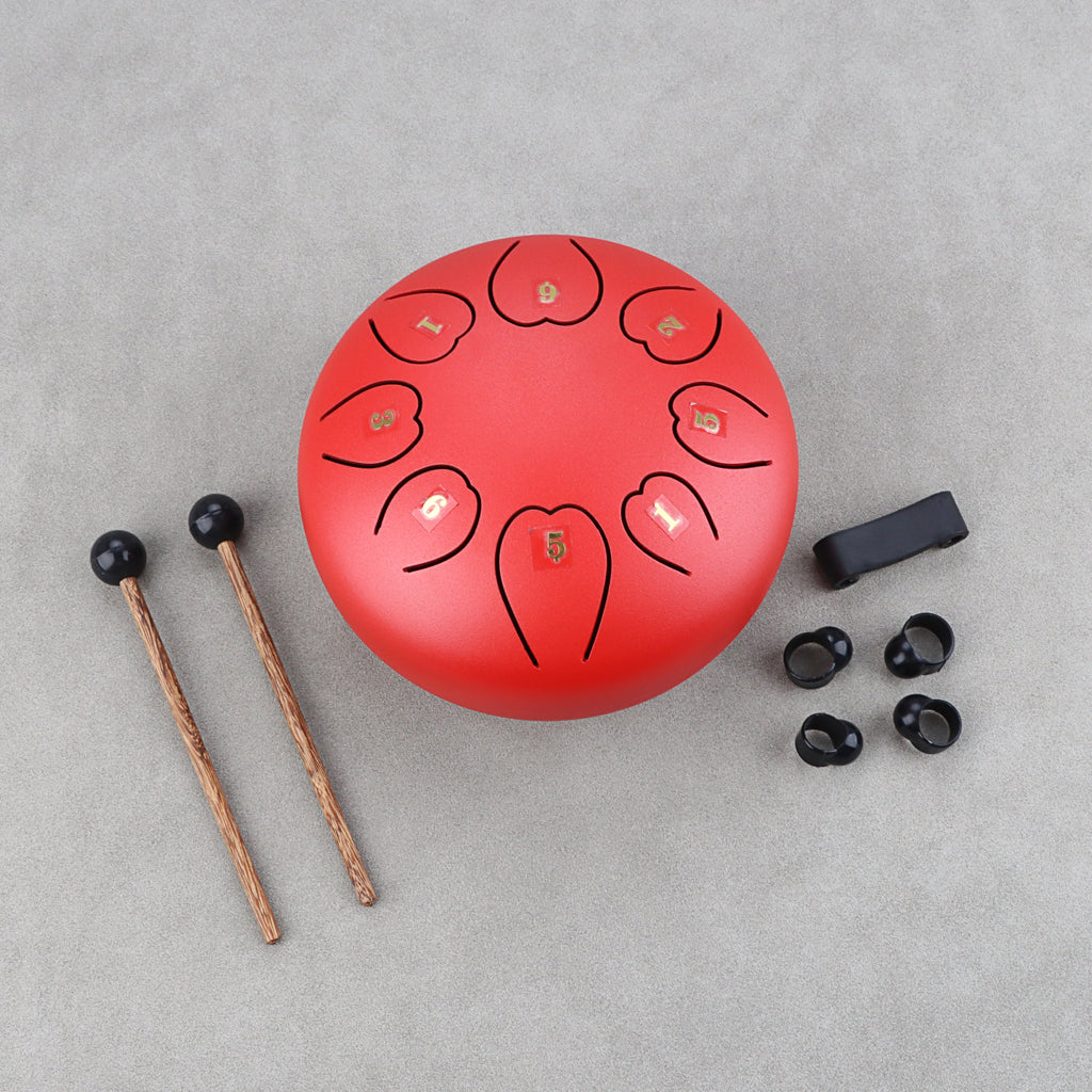 Steel Tongue Drum 6 Inch 8 Tone Key Lotus Empty Lotus Drum Muscial Instrument Accessories With Drum Mallets Carry Bag